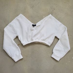Cropped White Sweater